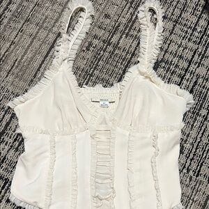 Urban Outfitters Cream Ruffled Top